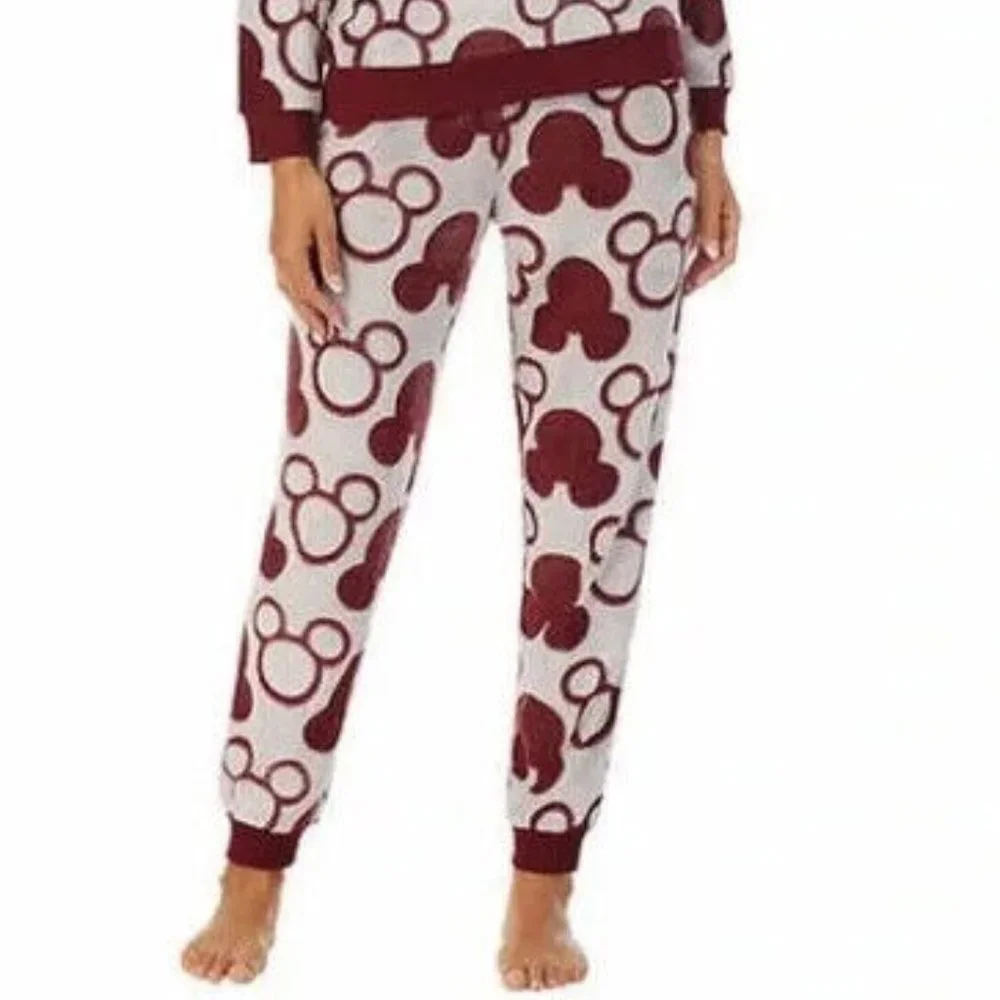 Disney Women's Mickey Mouse 2 Piece Fleece Pajama Loungewear Set  Size XXL Red - Picture 10 of 16